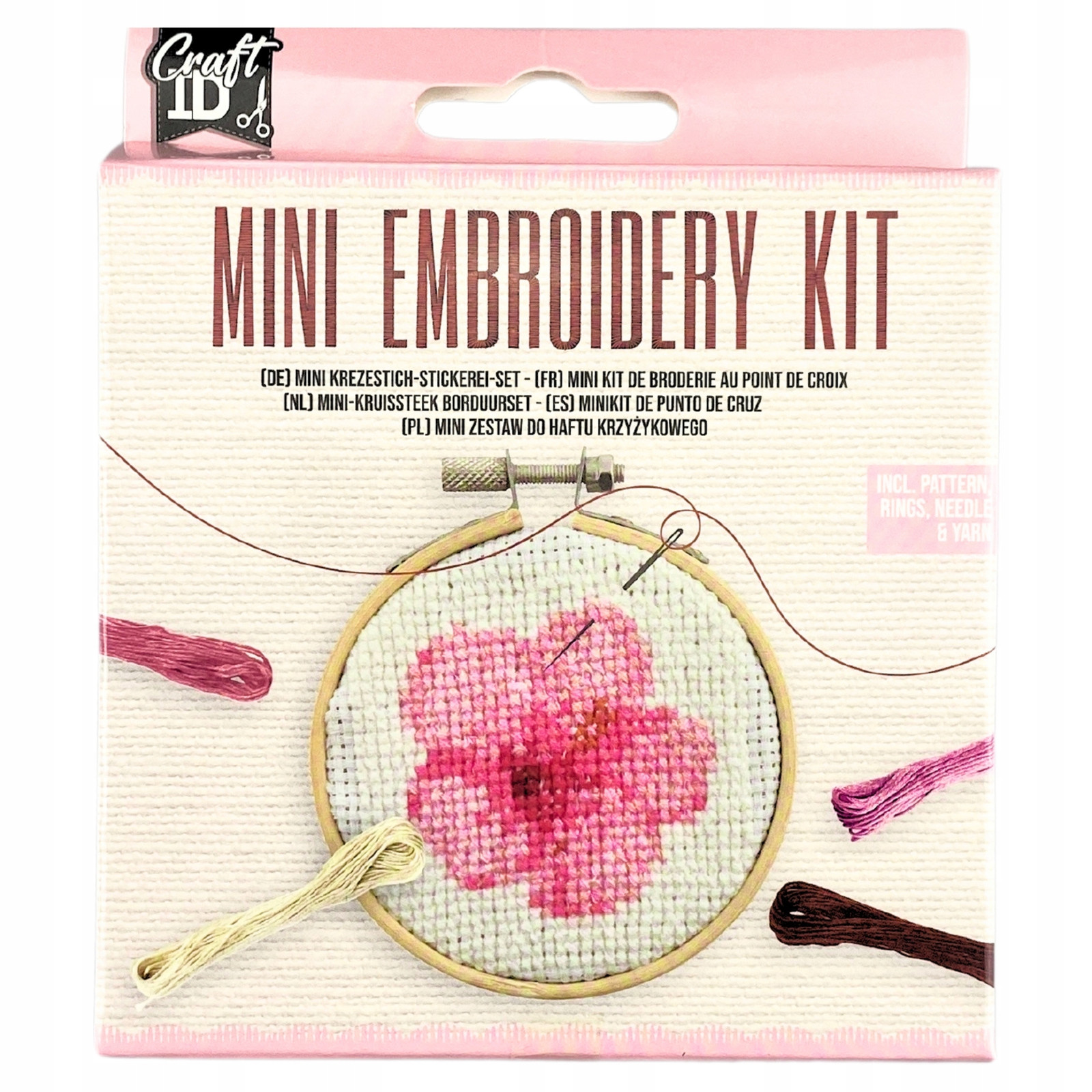 Craft ID Mini borduurset bloem inclusief naald en draad