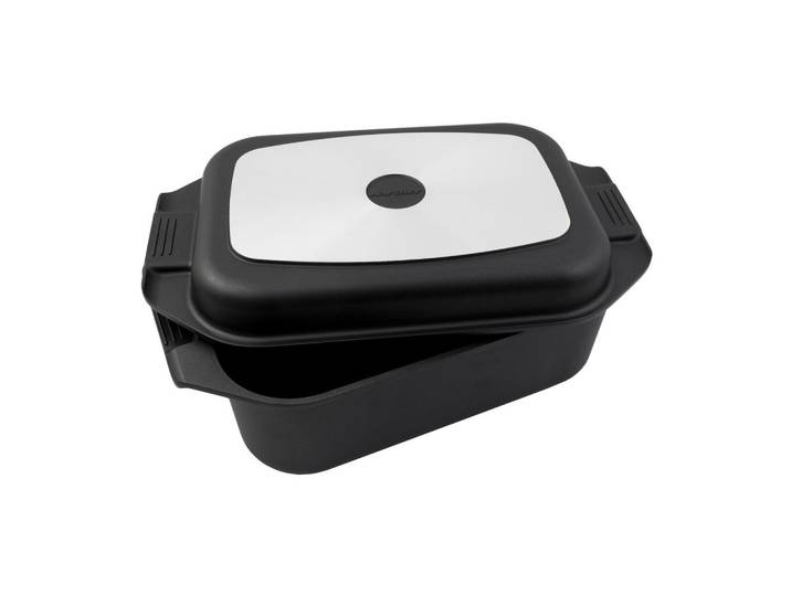 Karcher Bräter 2in1, Aluguss, 8,7 Liter, inkl. Topfhandschuhe, Schwarz, Metall, Rechteckig, 25.5x12x42 cm, antihaftbeschichtet, Kochgeschirr, Töpfe, Bräter