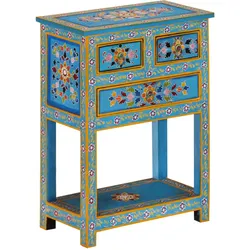 vidaXL Sideboard Türkis 55x30x76 cm Massivholz Mango