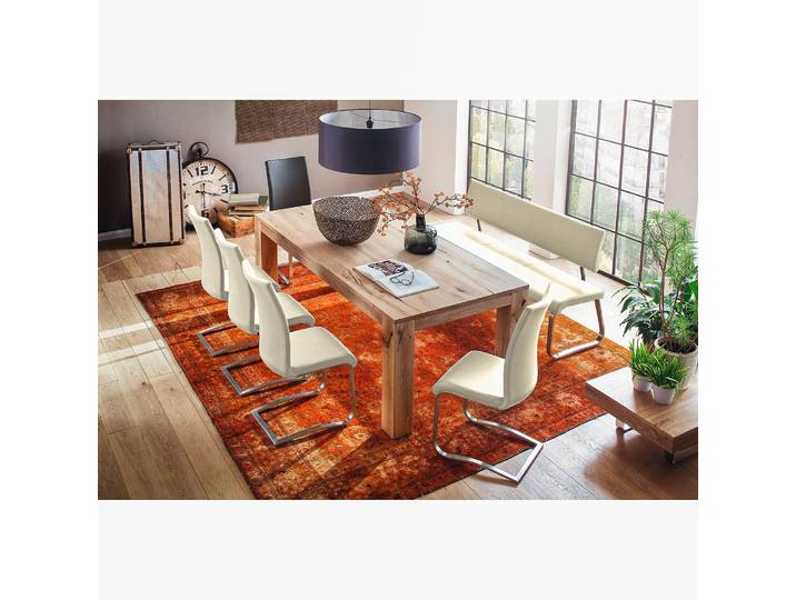 Freischwinger Marco 43 x 103 x 52cm 2er Set Echtleder Gyda: Cremeweiß Weiß/Creme