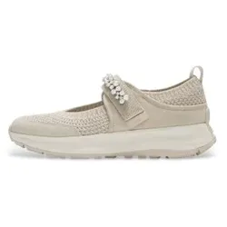 Fitflop für Damen. A8Z-E40 Sneaker F-Mode FloPearl & Crystal Mary-Jane taupe (38), Stoff, Wohnung, Keine, Lässig