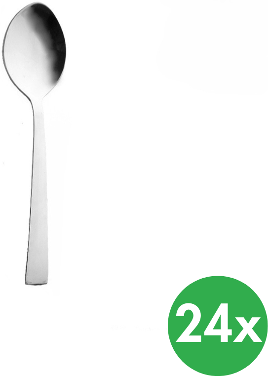 B2B Partner PLAIN Teelöffel, Edelstahl, 24 Stück