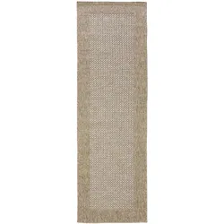 benuta Nest In- & Outdoor-Läufer Naoto Beige 80x240 cm - Teppich für Balkon, Terrasse & Garten
