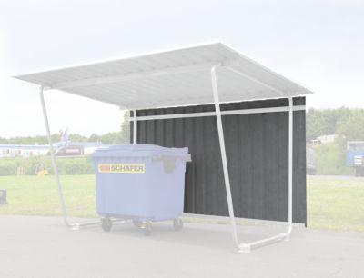Trapezblech-Rückwand, 4300 mm breit, Anbaueinheit