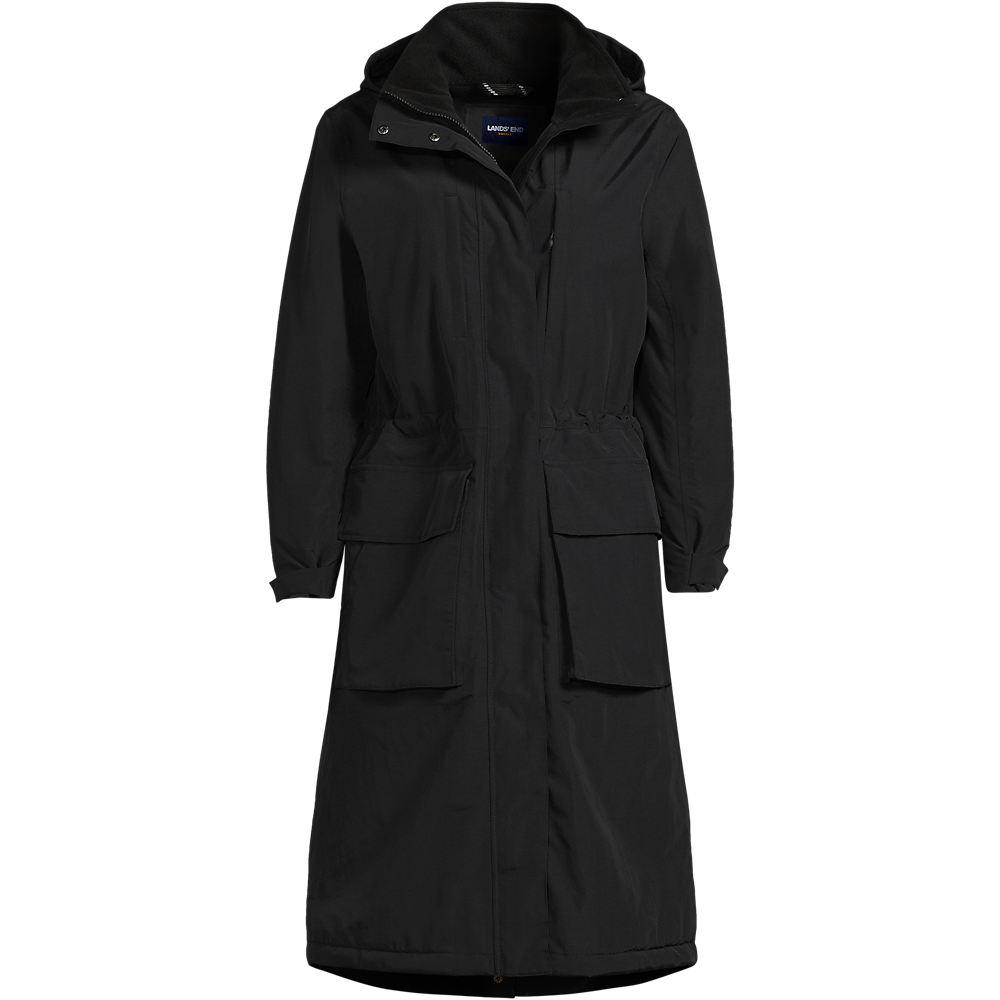 Wasserdichter Isolierter Stadion-Kapuzenmantel Squall für Damen in Petite-Größe, Damen, size: petite, Schwarz, Nylon, by Lands' End