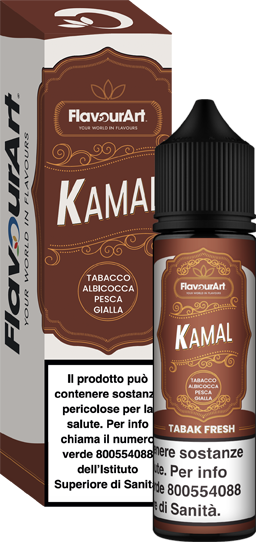 Flavourart Kamal Tabak Fresh Liquido Shot 20ml Tabacco Albicocca Pesca Ghiaccio