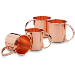 Moscow Mule Becher Set 4tlg aus Edelstahl, glatt