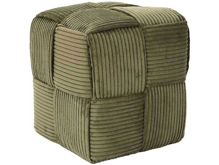 Pouf - HOME DECO FACTORY - Scott - Côtelé - Tressé - Vert