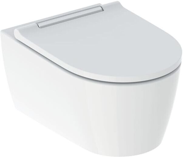 Geberit One Wand-Tiefspül-WC 500202011 mit WC-Sitz, weiß/hochglanzverchromt KeraTect