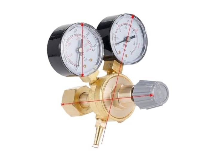 CO2-Gasflaschen-Druckregler W21.8-Anschluss Kohlendioxid-Schweißdruckminderer-Messgerät, MIG-WIG-Schweiß-Durchflussmesser