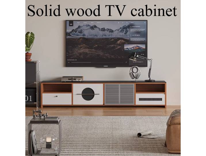Meuble TV design nordique pour salon, étagère de divertissement, vitrine d'ornement, meuble de télévision