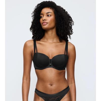Balconette-BH TRIUMPH "Palina Moonlight Kiss", Damen, Gr. 70, Cup C, schwarz, Spitze, Obermaterial: 62% Polyester, 25% Polyamid, 13% Elasthan, BHs Balconette-BH, Triumph x Palina Rojinski, gefütterte Spacer-Cups, Spitze, Glitzergarn