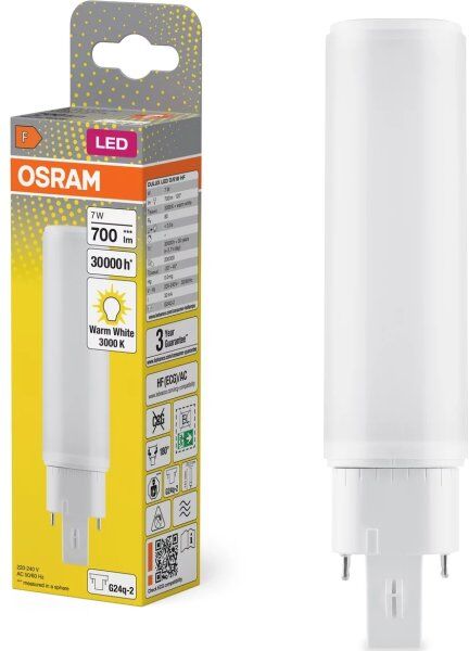 Osram Delux Led D/e Lysstofrør, 7w/830, G24q-2