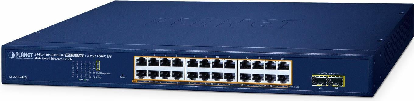Planet GS-2210-24P2S 24-Port PoE+ Web Smart Switch