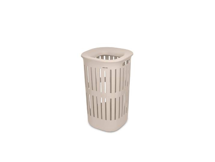 Wäschekorb BRABANTIA Collect-It 55 l , beige, B:38,2cm H:64,3cm T:38,2cm, Kunststoff, Wäschesammler, Wäschekorb