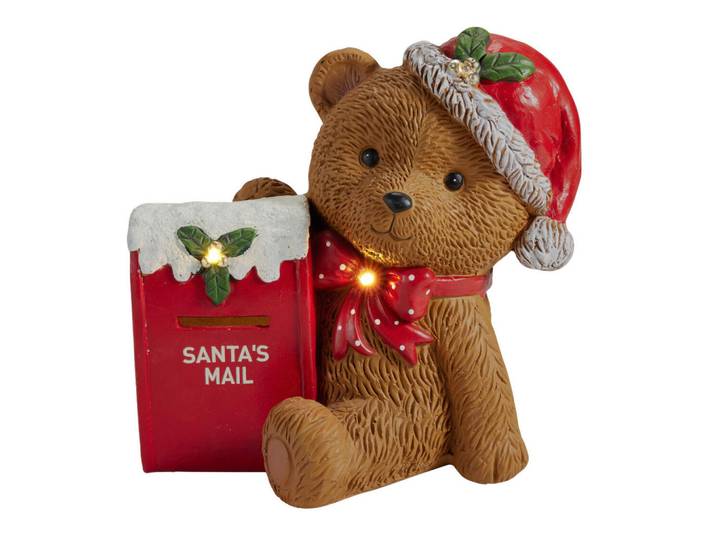 Home Styling Collection BÄR mit Briefkasten 31/22,5/31 cm, Braun, Stein, 22.5x31x31 cm, Dekoration, Weihnachtsdekoration