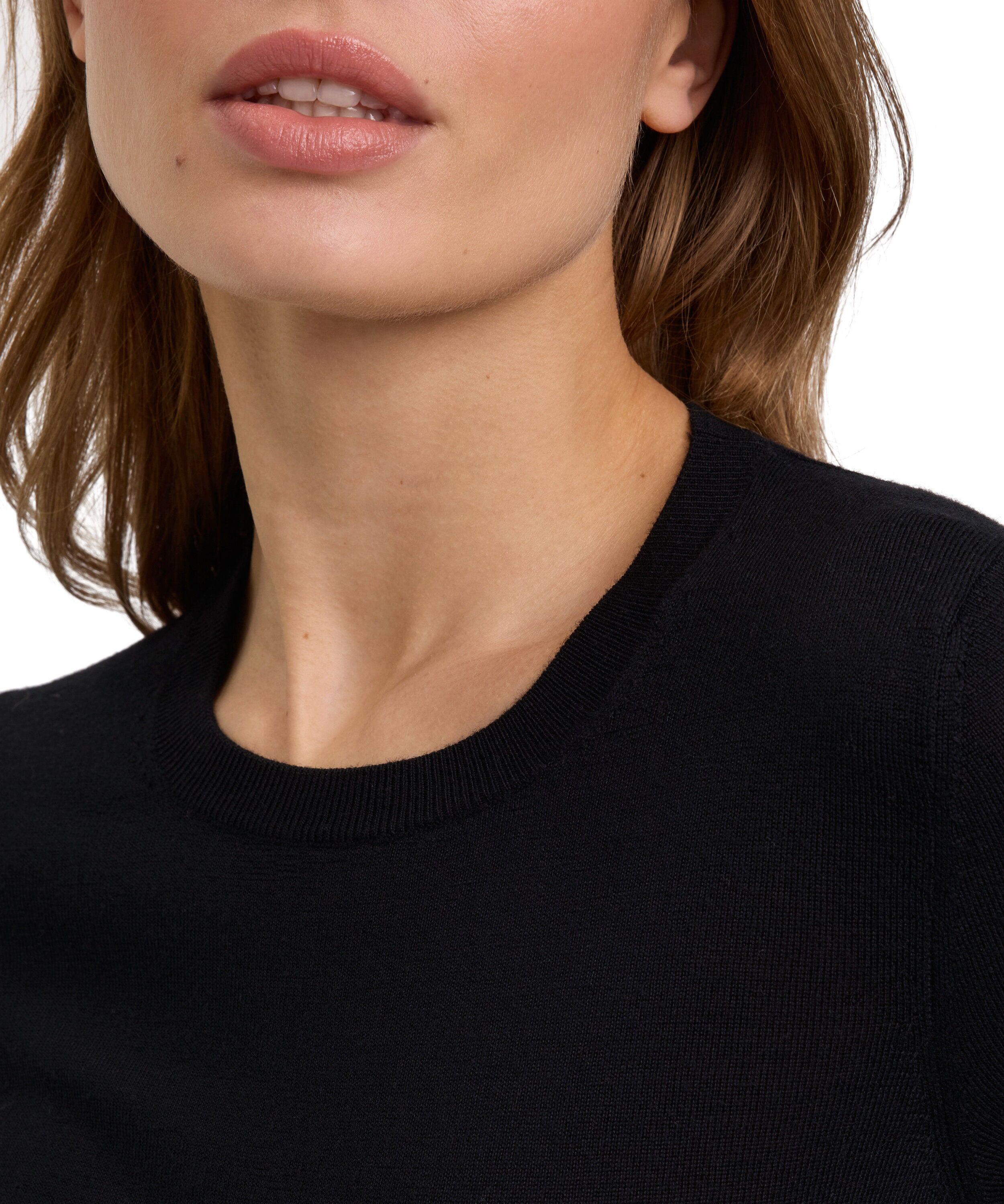 Strickpullover FALKE "Pure Merino Wool", Damen, Gr. XXL, schwarz (3000), Pullover Strickpullover