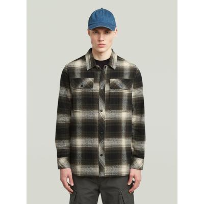 Langarmshirt G-STAR "GPO Overshirt", Herren, Gr. S, asfalt arthur check, Obermaterial: 100% Baumwolle, Shirts Langarmshirt