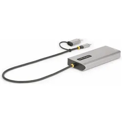 StarTech COM USB-C & USB-A Multiport Adapter Dual HDMI 4K/1080p 3-Port USB Hub USB-C to A Dongle Min (USB-C, 3 Ports), Dockingstation + USB Hub, Silber, Grau
