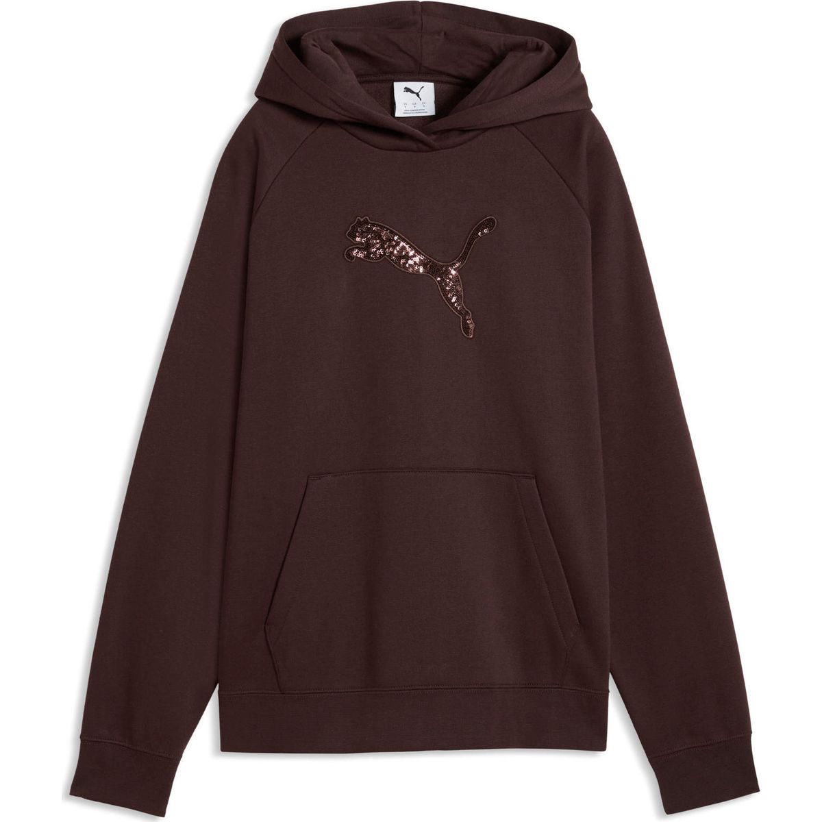 Puma Essentials Sequins Standard Hoodie FL chocolate fondue (33) XS 694577-33-XS
