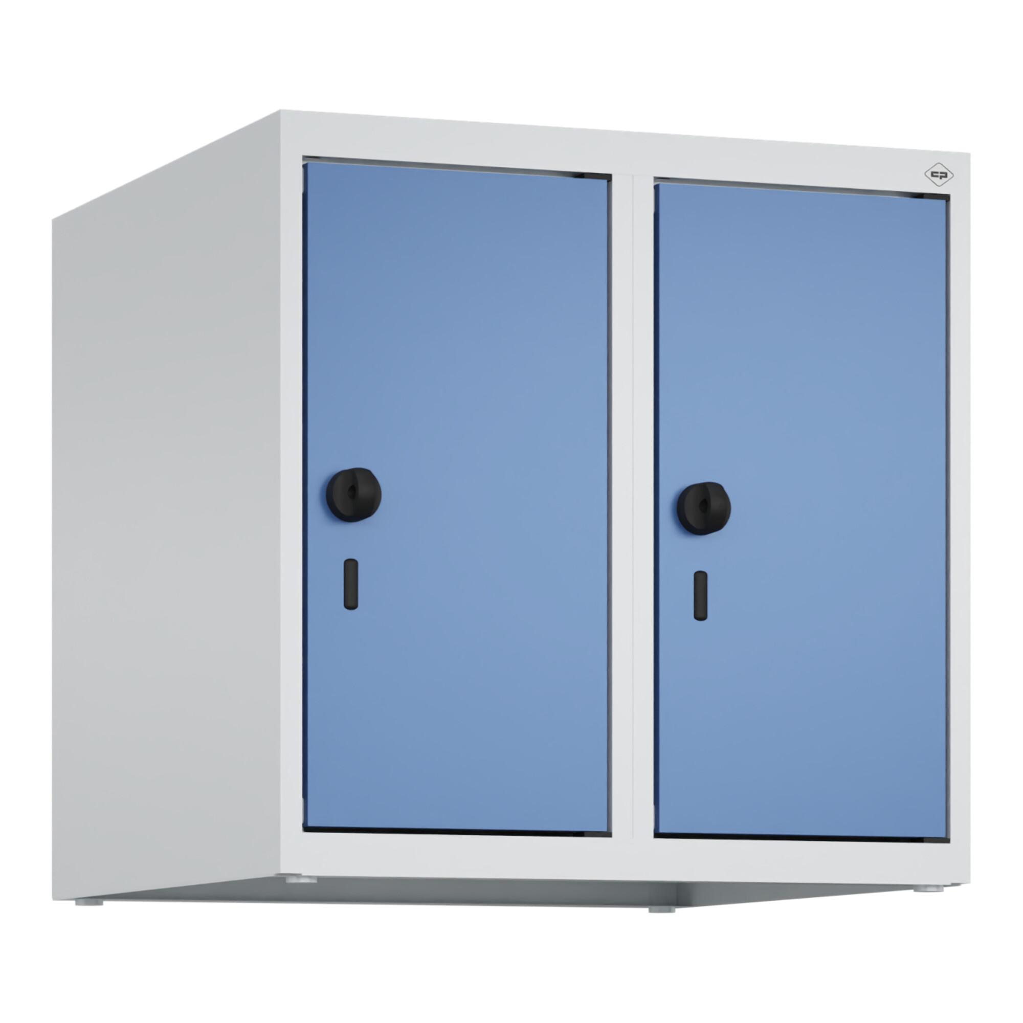 C+P Aufsatzschrank, 7035/5023 500x500x500mm Verschluss Sicherheits-Drehriegel 2 Abteile ; C + P Möbelsysteme (080090-29|S10005)