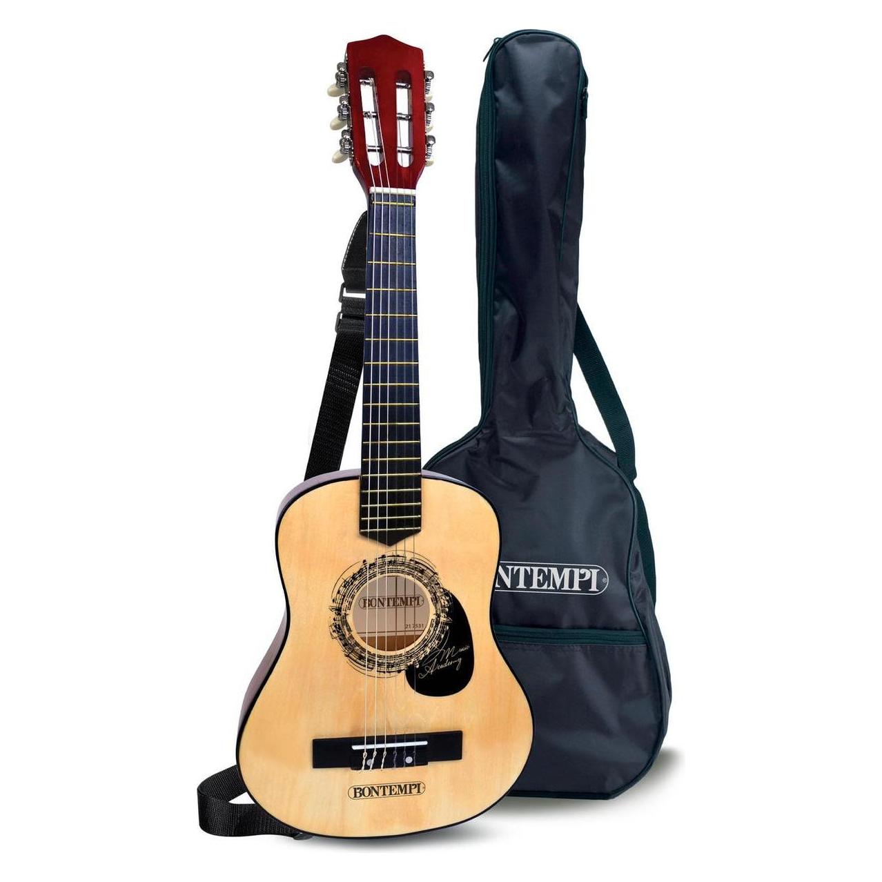 Bontempi Holzgitarre mit 6-saitigem Schultergurt und Tasche (Deutsch) (21 7531)