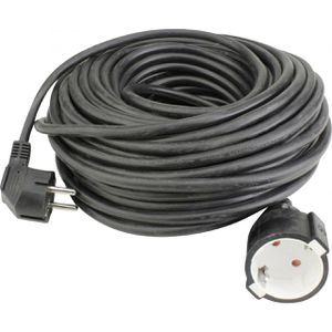 Unitec Verlängerungskabel 44547, für innen, Schutzkontakt, Kabeltyp H05VV-F aus Kunststoff, schwarz, 25 m