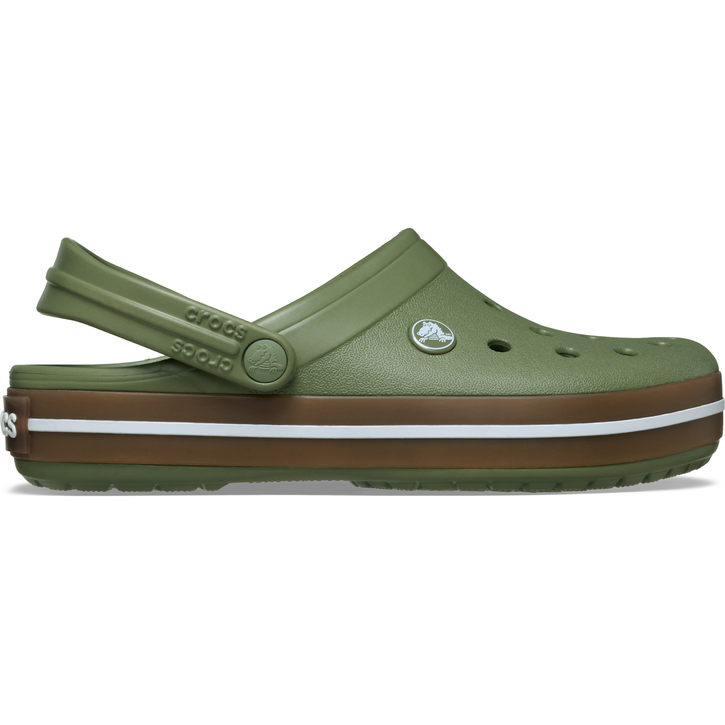 Crocs Crocband Gum Sandale Sandalen oliv Größe 39 Lifestyle