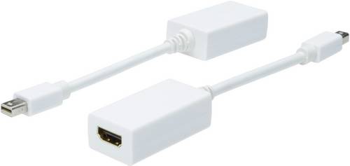 Digitus AK-340411-001-W DisplayPort / HDMI Adapter [1x Mini-DisplayPort Stecker - 1x HDMI-Buchse] Weiß 15.00cm