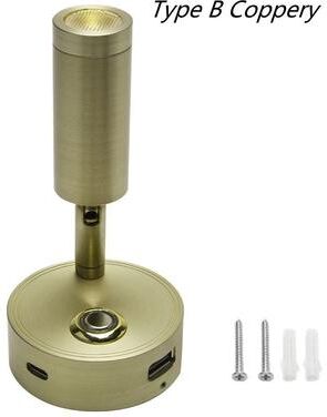 Uplift Picks Tokili Dimmable LED Reading Spotlight With Dual USB Charging Ports copper 2 W neutral White 4000k
