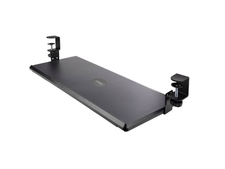 StarTech.com Support Clavier Coulissant Sous Bureau - Support Clavier Ergonomique à Pince en C - Tiroir Clavier Coulissant, Jusqu'à 12kg - Tablette Co