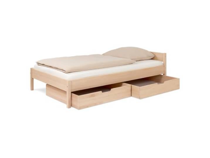 Ehrenkind® Jugendbett 120x200 cm Massivholz Buche Natur, Nova Standard mit 2 Schubladen