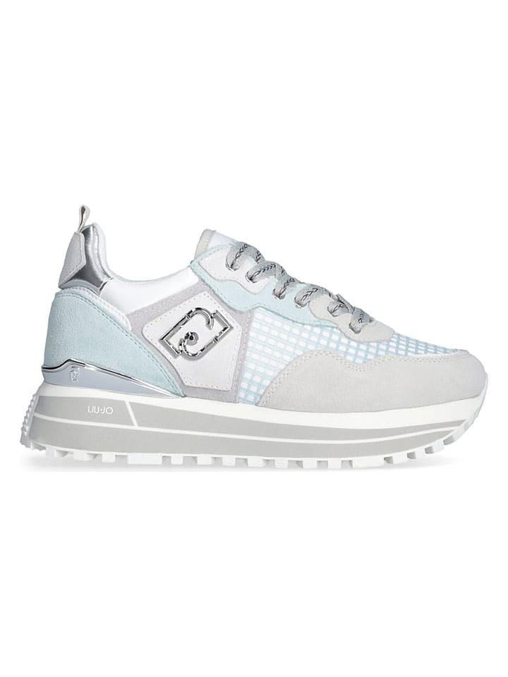Liu Jo Leder-Sneakers in Hellblau/ Silber - 38