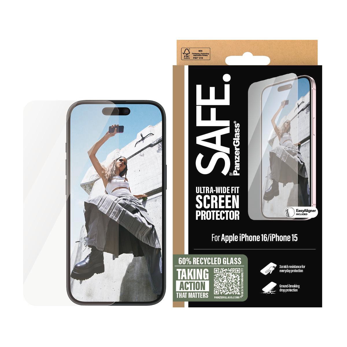 SAFE. by PanzerGlass Displayschutz iPhone 16 UWF SAFE95875