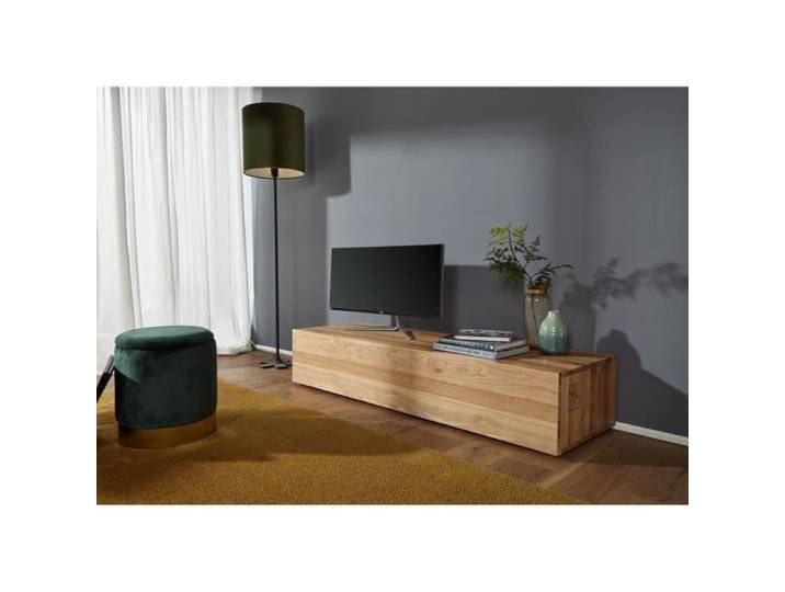 Meuble TV - Bois massif de chêne lombard huilé (Bois naturel) - FRANKFURT 106