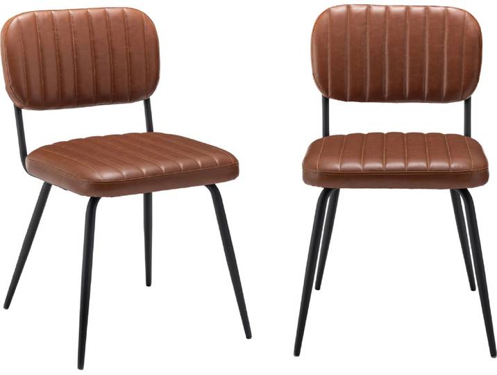 CALICOSY - 2er-Set Esszimmerstühle braun L56 cm - SPARTE