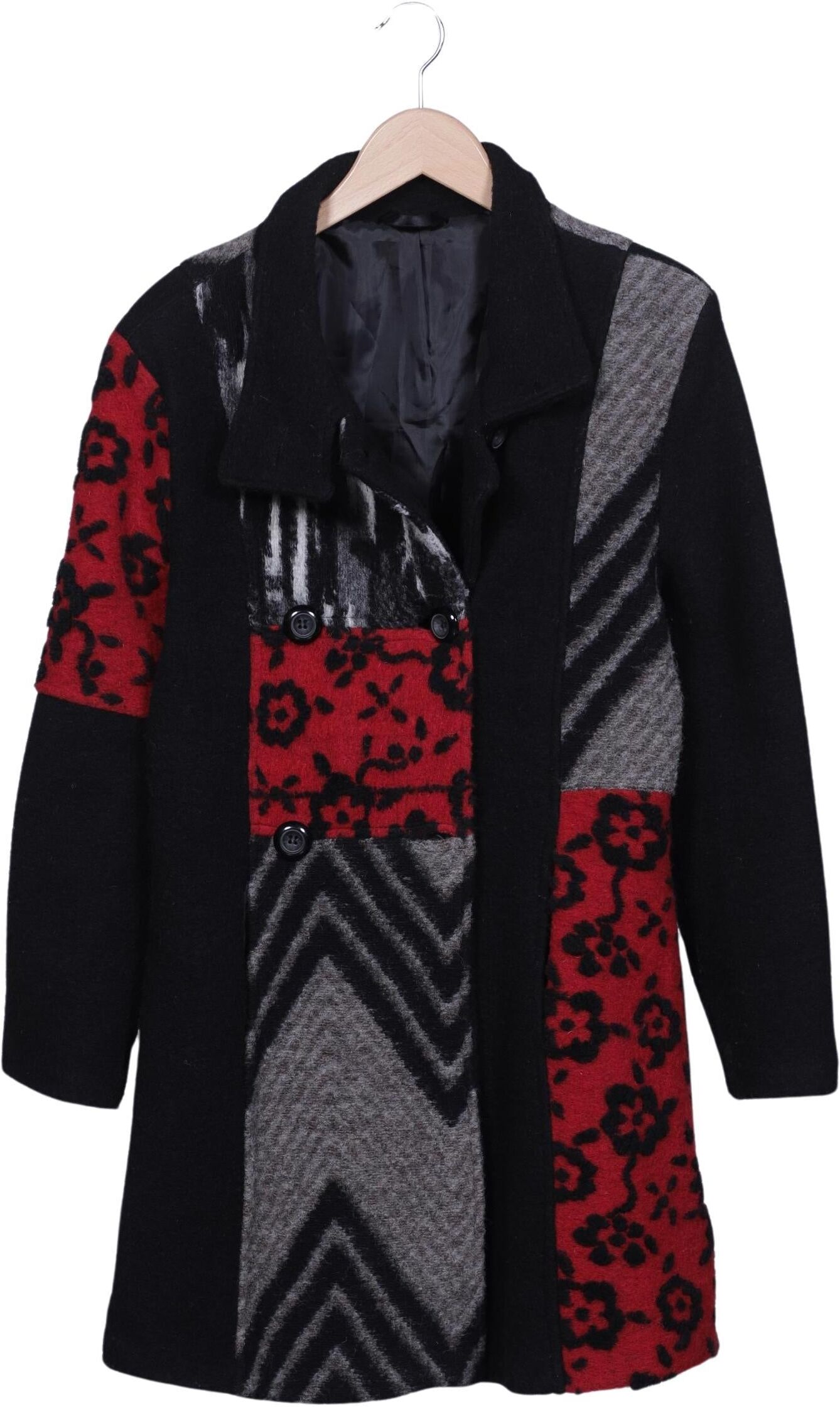 Desigual Damen Mantel, Mehrfarbig, Gr. L, kein / Etikett - Second Hand