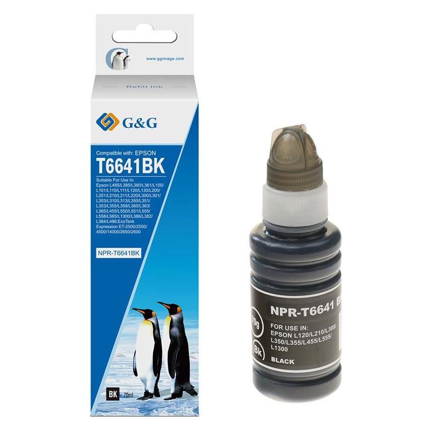 G&G kompatibel Ink mit C13T66414A, NPR-T6641BK-70ml-D, black (BK) (15526)