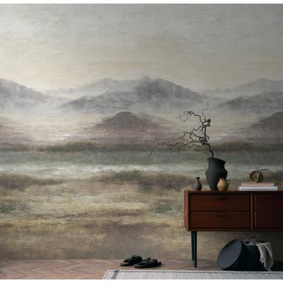 Fototapete LIVING WALLS "The Wall 4 Structures – Nebelige Berglandschaft Vlies-Fototapete", braun, B:1,59m H:0m L:2,8m, Vinyl, Vlies, Tapeten, Nebelige Berglandschaft mit atmosphärischer Tiefe