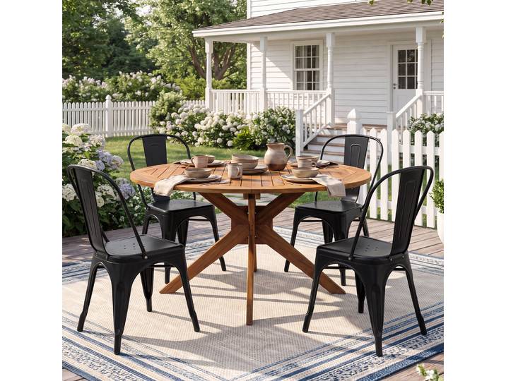 EGOONM – ensemble de 4/8 chaises de salle à manger modernes en métal, chaises de Style industriel empilables, utilisées pour la terrasse de Restaurant, chaise de salle à manger extérieure