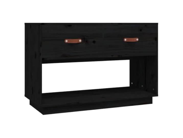LKJephalotrope TV-Schrank Schwarz 90x40x60 cm Massivholz Kiefer Kompakter Fernsehtisch aus Kiefer mit Stauraum für Receiver und Deko im Wohnzimmer. Inklusive Wandhalterung.