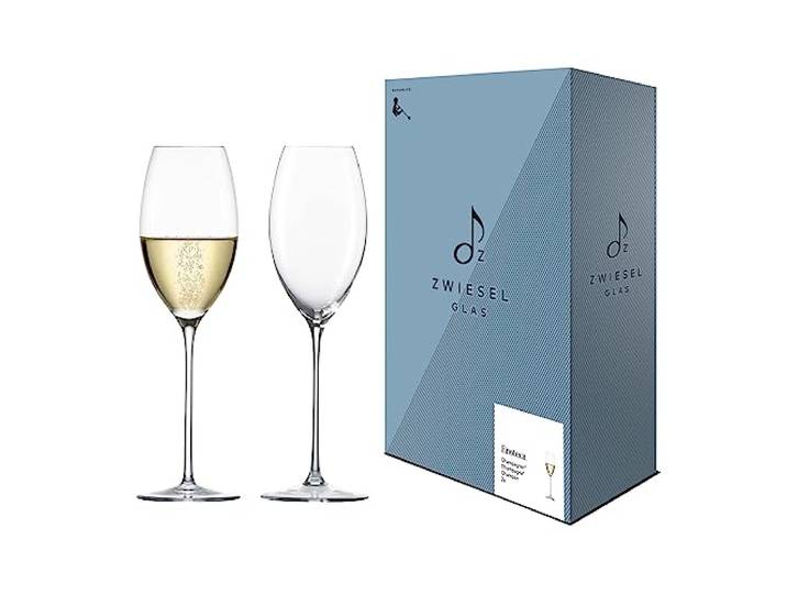 Zwiesel Glas Champagnerglas Enoteca (2-er Set), in Handarbeit mundgeblasene Sektgläser mit Moussierpunkt, edle Kristallgläser für Perlwein (Art.-Nr. 122195)