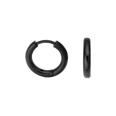 Paar Creolen FIRETTI "Schmuck Geschenk Edelstahl Ohrschmuck Ohrringe", schwarz, Ohrringe, Damen, 15mm, Edelstahl