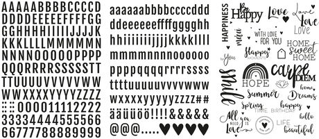 Transfer Rub on 3D "Words", 3 Bogen