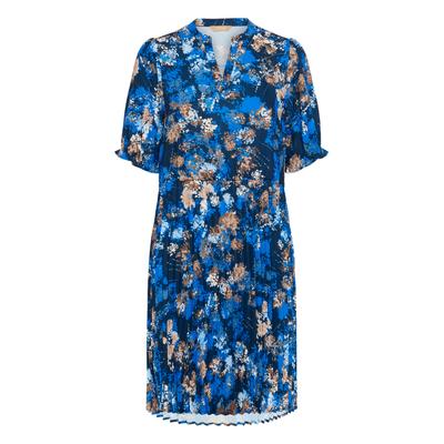 Midikleid CULTURE "Kleid CUpaddy", Damen, Gr. L, N-Gr, blau (blau flower), Obermaterial: 100% Polyester PES., Kleider Midikleid