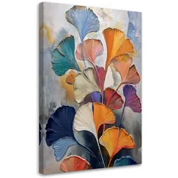 LEINWANDBILD Ginko-Blumen-Botanik-Zusammenfassung 40x60cm