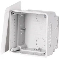 f-tronic 7310060 UP Abzweigkasten E140, 80x80x50mm, gr, inkl. Deckel  - 10 Stück