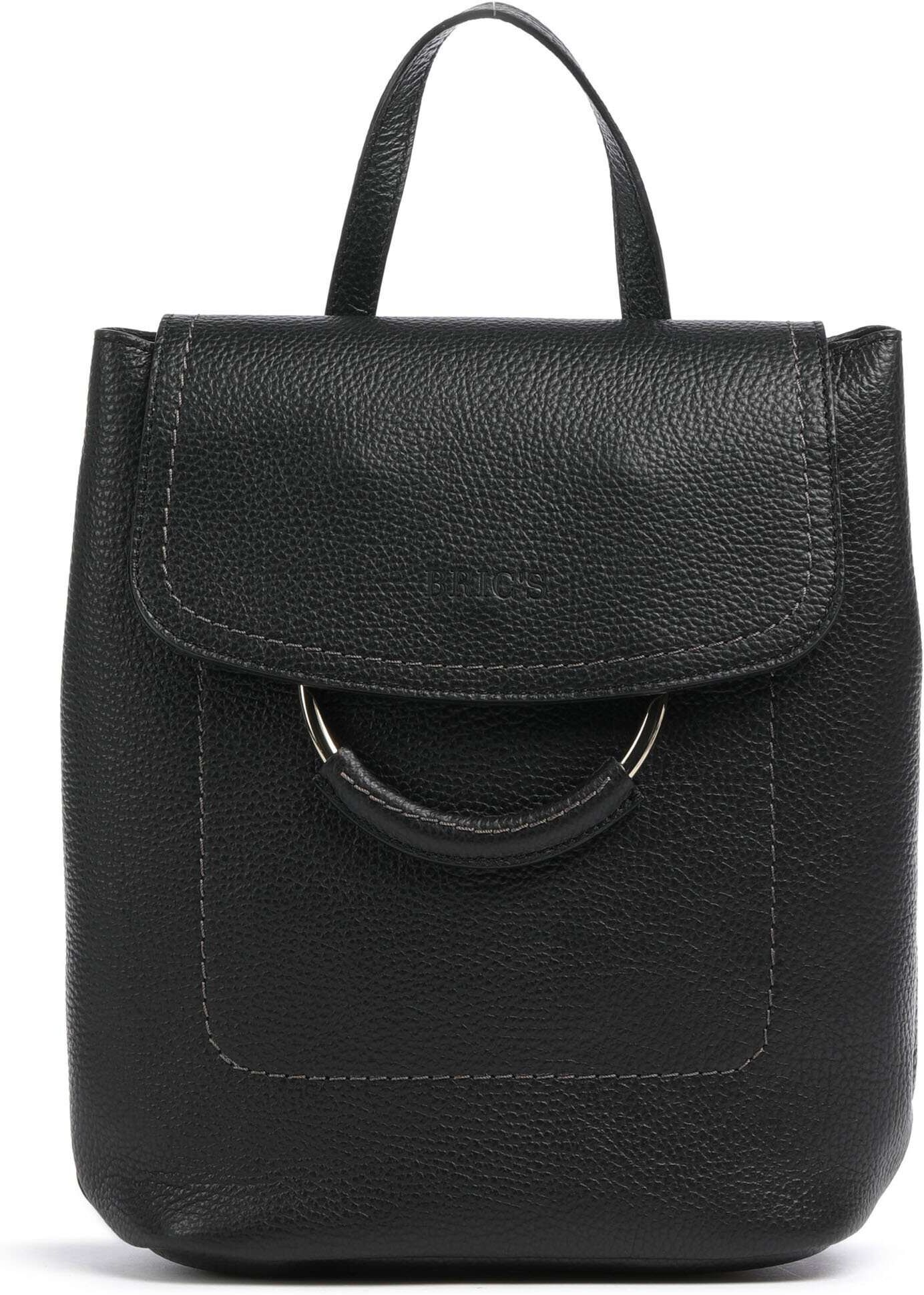 Brics Gondola Tiglio Zaino Rucksack aus Leder, schwarz