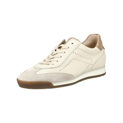 Sneaker GABOR "Gabor Sneaker Leder", Damen, Gr. 40,5, beige (weiß, beige), Leder, Schuhe Sneaker