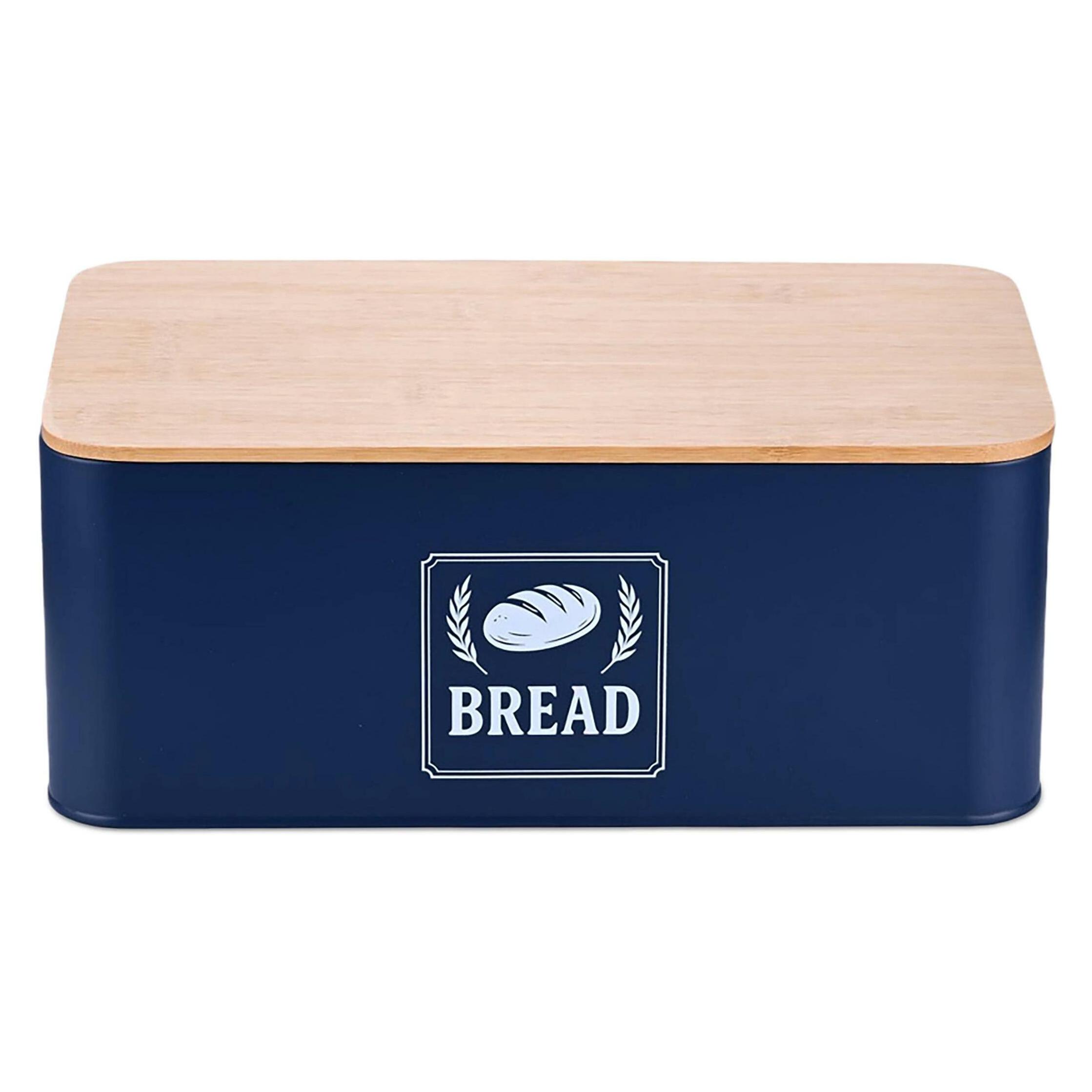 Relaxdays Brotkasten mit Bambusdeckel Retro-Design (4052025856564)